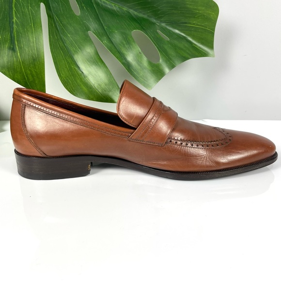 Johnston & Murphy Made in Italy brown leather dress shoes Sz 10.5M 24-0730 - Picture 5 of 14